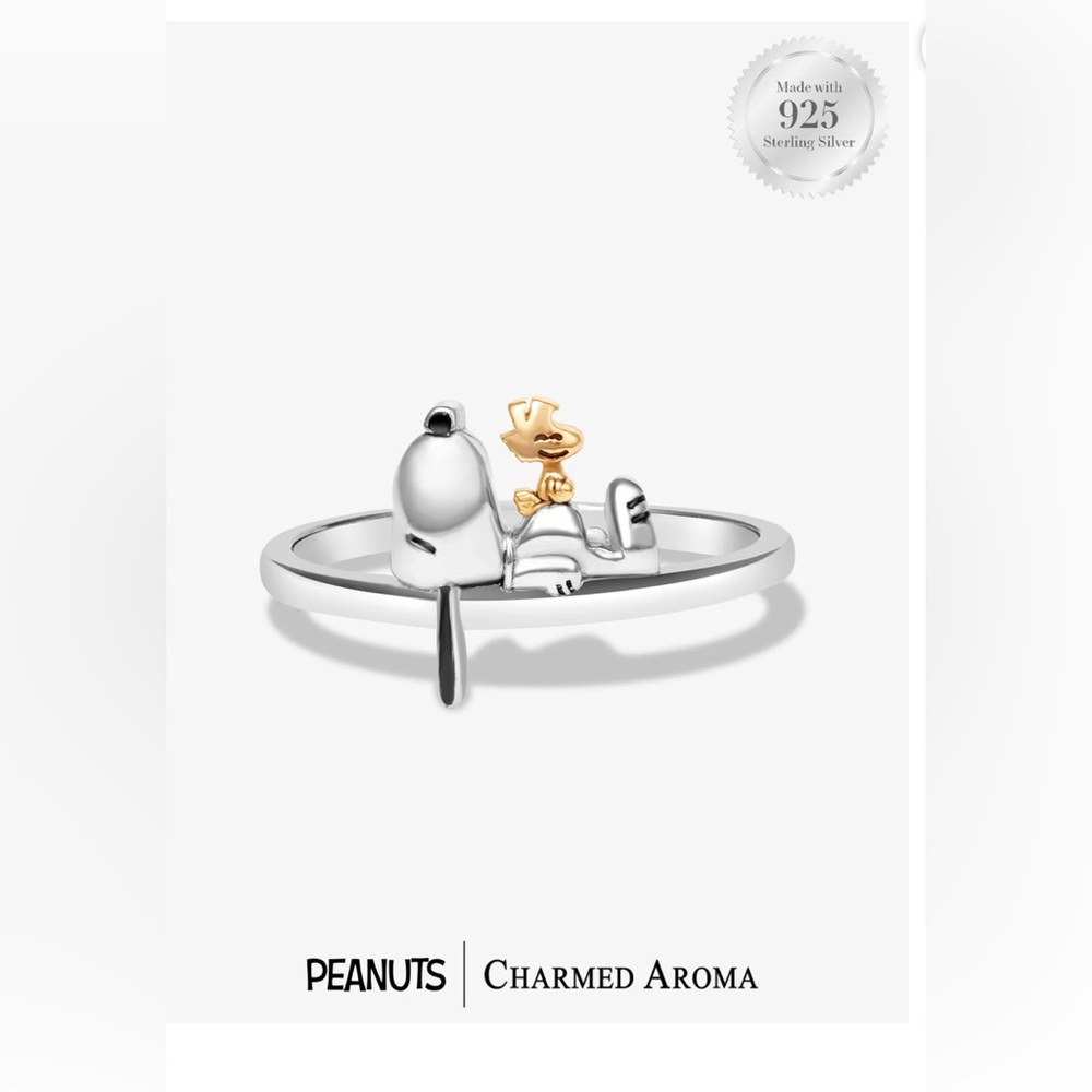 Peanuts Snoopy & Woodstock Sterling Silver 925 Ring - Peanuts Jewelry Collection